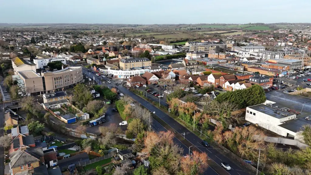 Wickford Essex UK town centre drone