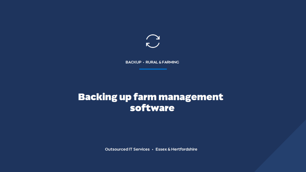 How do you protect and back up farm management software and data?