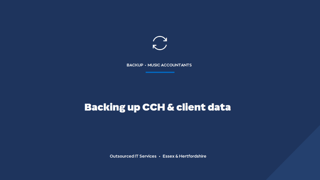 How should an accountancy firm back up and protect CCH and client data?