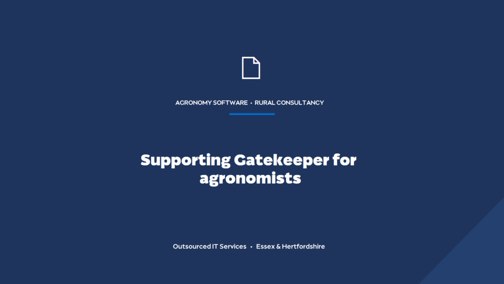 Can you support Gatekeeper and its database for an agronomy consultancy?