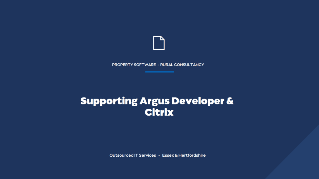 Can you support Argus Developer and Citrix for a rural property and development firm?