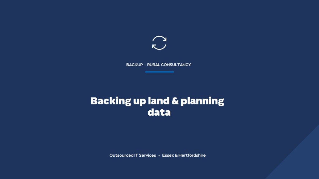 How should a rural consultancy back up its land, planning and client data?