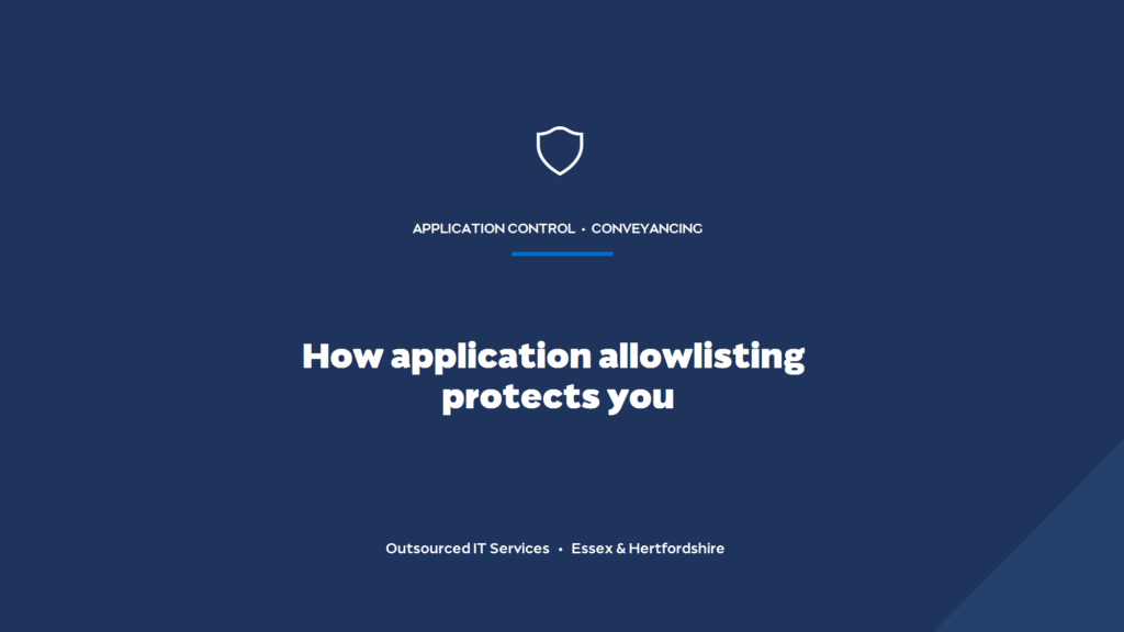 How does application allowlisting protect a law firm?