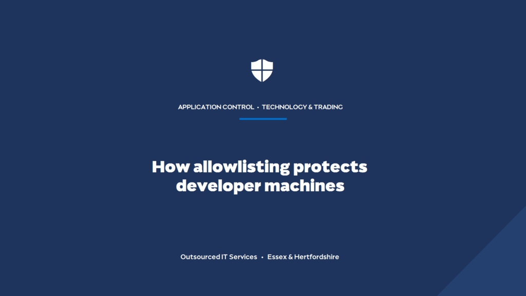 How does application allowlisting protect developer machines?