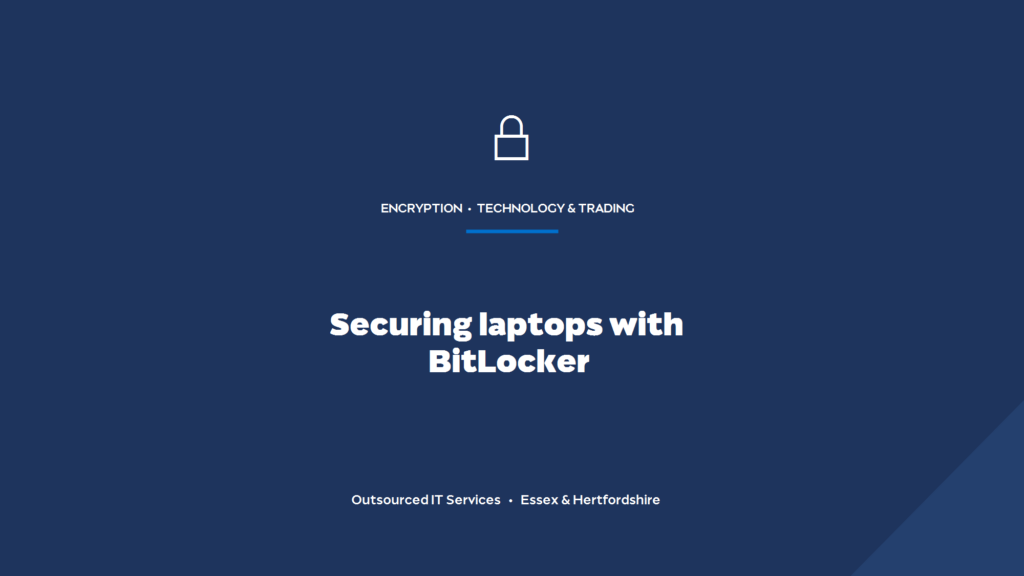 How do you secure laptops with BitLocker disk encryption?