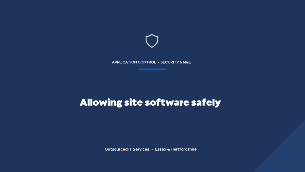 How do you allow site-specific software safely, like cabling-certification tools?