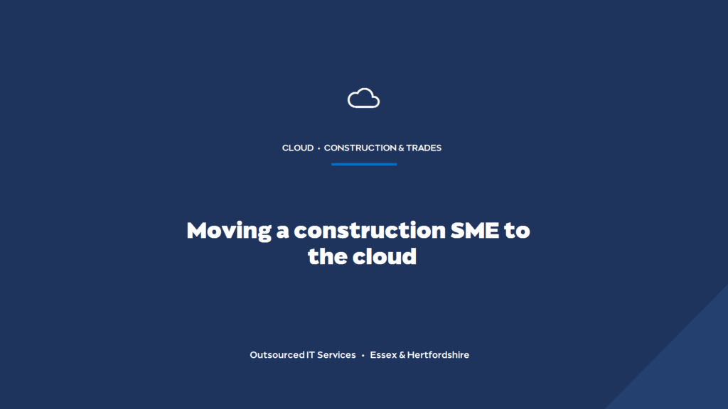 How should a construction SME move to the cloud?