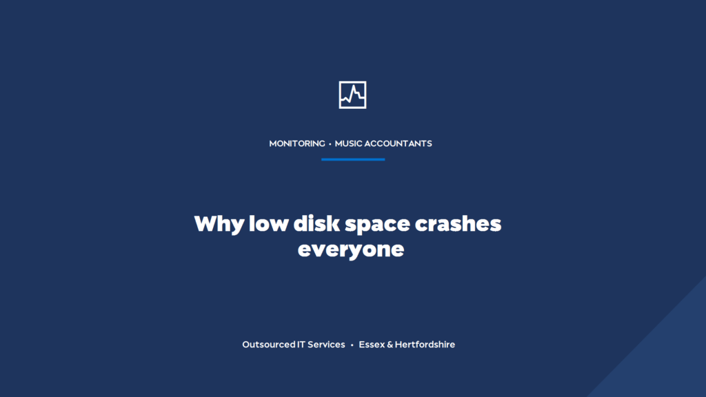 Why does a hosted desktop running low on disk space affect everyone?