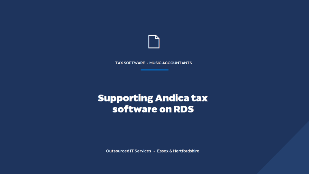 How do you support tax software like Andica on a hosted desktop?