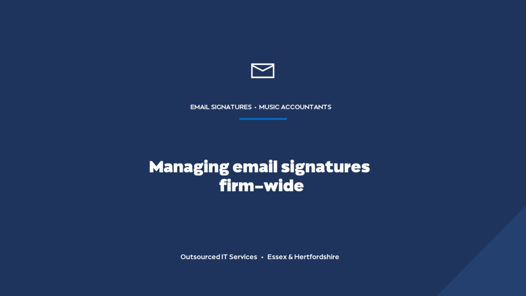 How do you manage email signatures across an accountancy firm?