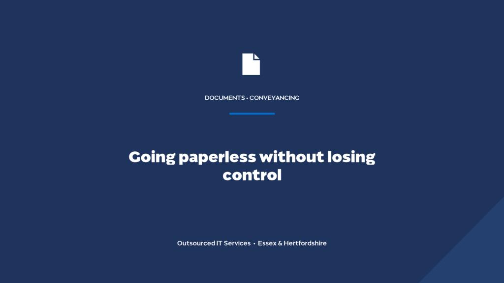 How do conveyancing solicitors go paperless without losing control of files?