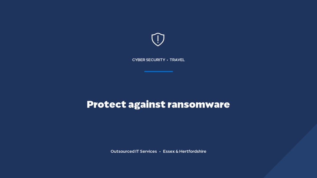 How do travel agencies protect against ransomware?