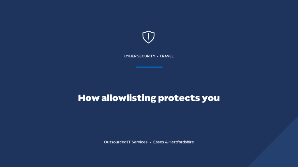 How does application allowlisting protect a travel agency?