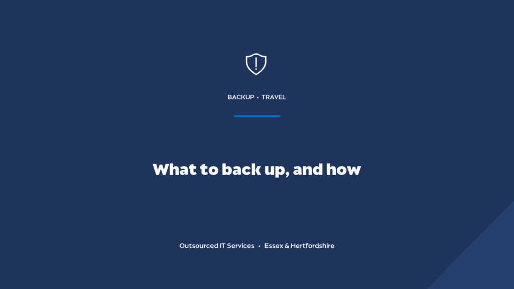 What should a travel agency back up, and how?