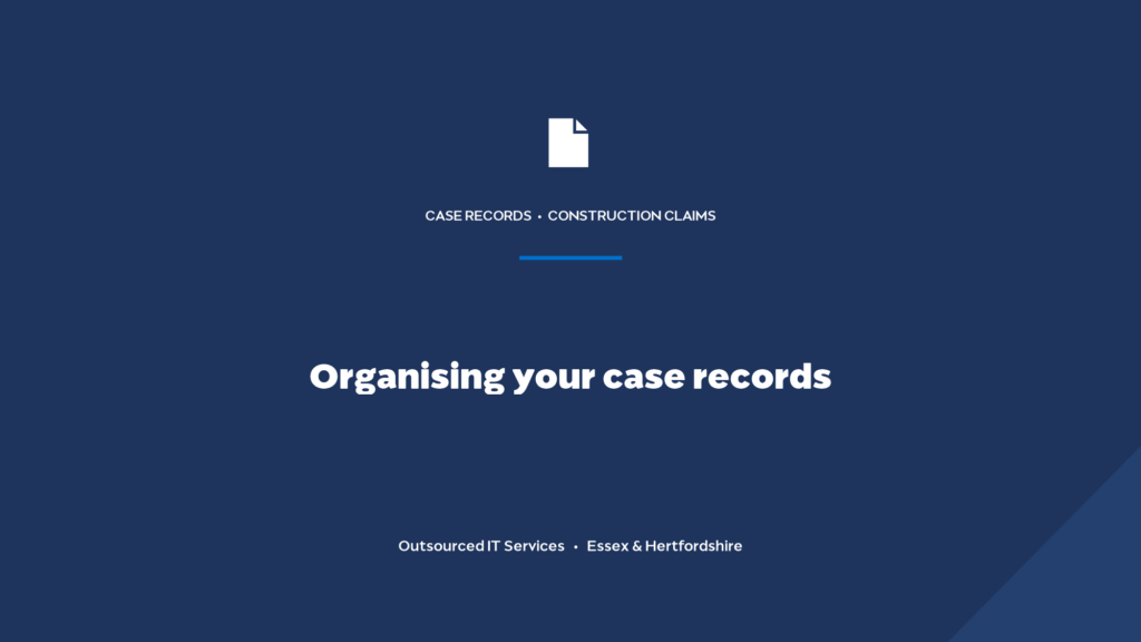 How should a claims consultancy organise and index its case records?