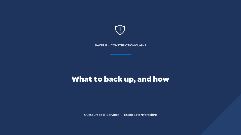 What should a construction consultancy back up, and how?