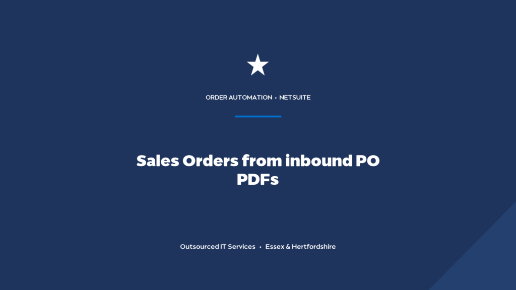 How do you automate Sales Orders from inbound PDF purchase orders?